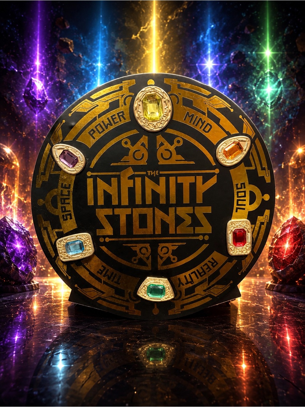 Disney Parks Marvel Infinity Stones Pin Display Board Complete 6 Pin Set NEW